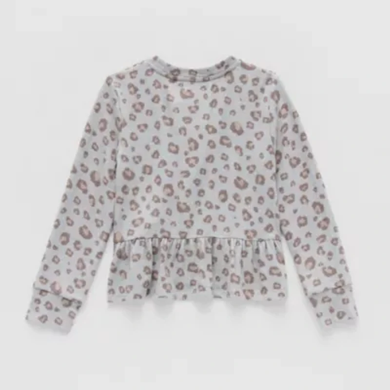 Thereabouts Little Girls Round Neck Long Sleeve Sweatshirt
