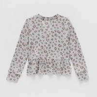 Thereabouts Little Girls Round Neck Long Sleeve Sweatshirt