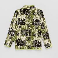 Sherpa Little & Big Kid Boys Mock Neck Long Sleeve Fleece Minecraft Casual Quarter-Zip Pullover