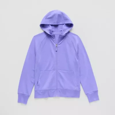 Xersion Super Soft Little & Big Kid Girls Long Sleeve Fleece Zipper Active Hoodie