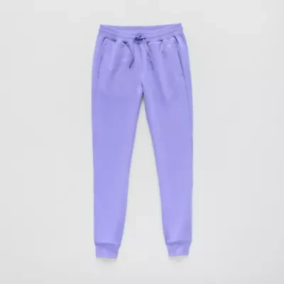 Xersion Super Soft Little & Big Kid Girls Cuffed Mid Rise Regular Fit Fleece Jogger Pant