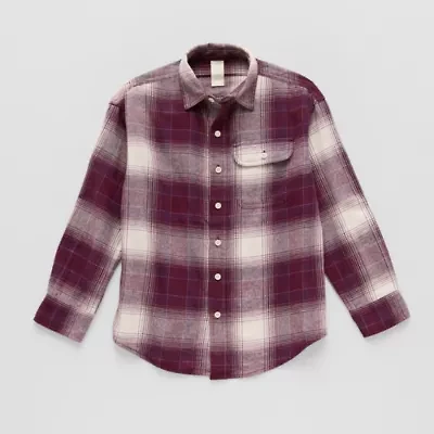Thereabouts Little & Big Kid Boys Long Sleeve Regular Fit Flannel Shirt