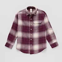 Thereabouts Little & Big Kid Boys Long Sleeve Regular Fit Flannel Shirt
