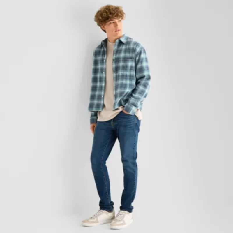 Arizona Mens Long Sleeve Boxy Fit Flannel Shirt