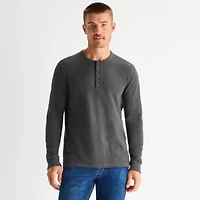 mutual weave Henley Mens Long Sleeve Regular Fit Shirt
