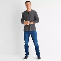 mutual weave Henley Mens Long Sleeve Regular Fit Shirt