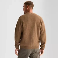 mutual weave Mens V Neck Long Sleeve Button Open Front Cardigan