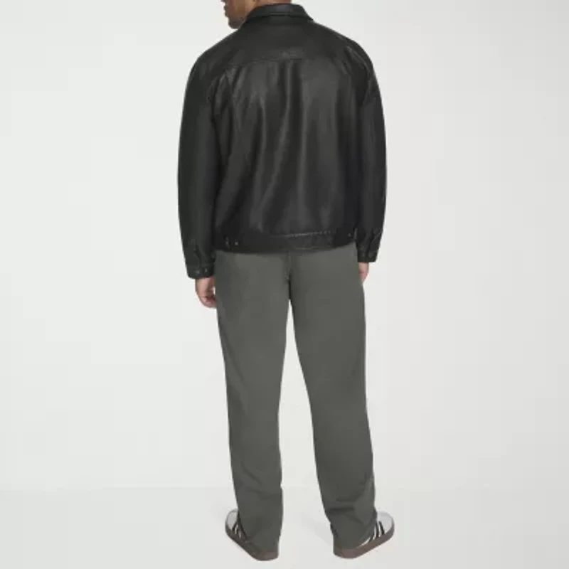Levi's Mens Faux Leather Midweight Trucker Jacket