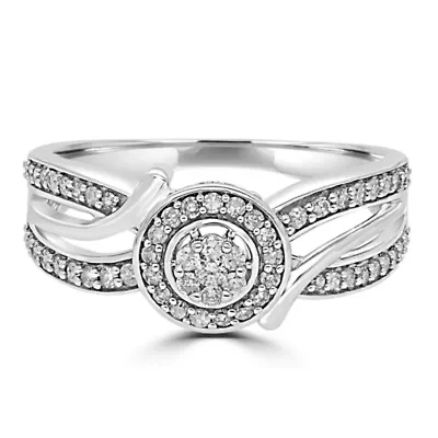 Womens 1/3 CT. T.W. Natural White Diamond 10K Gold Round Engagement Ring