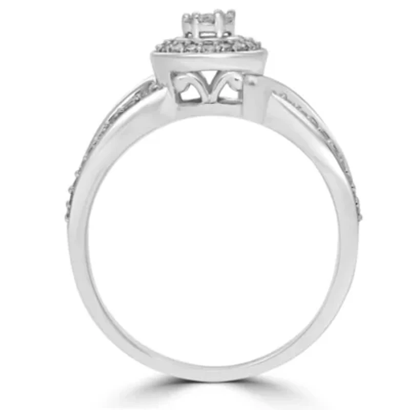 Womens 1/3 CT. T.W. Natural White Diamond 10K Gold Round Engagement Ring