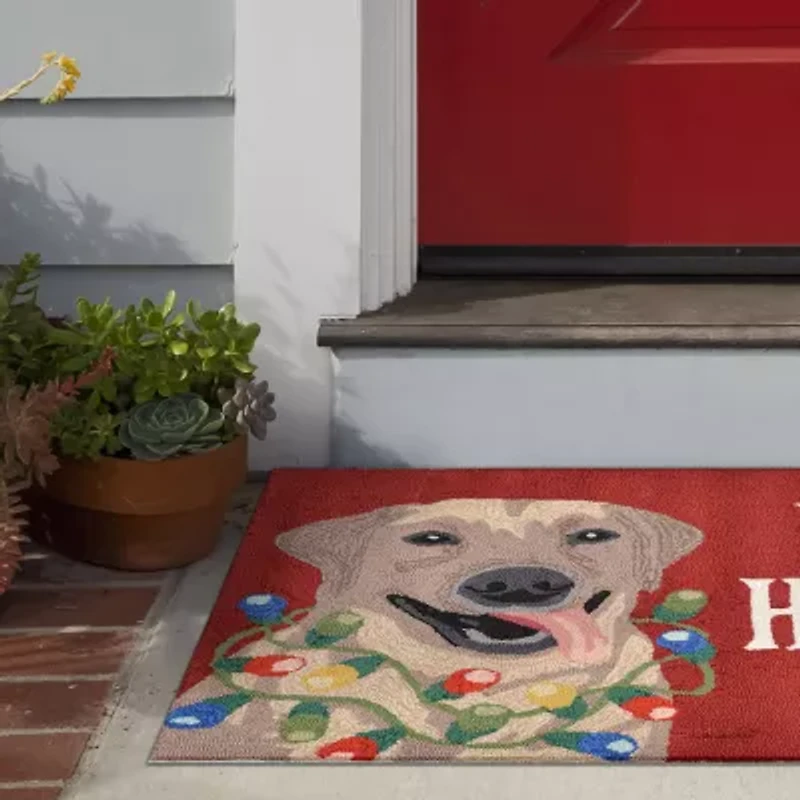 Liora Manne Frontporch Happy Holidays Holiday Hand Tufted Indoor Outdoor Rectangular Accent Rug