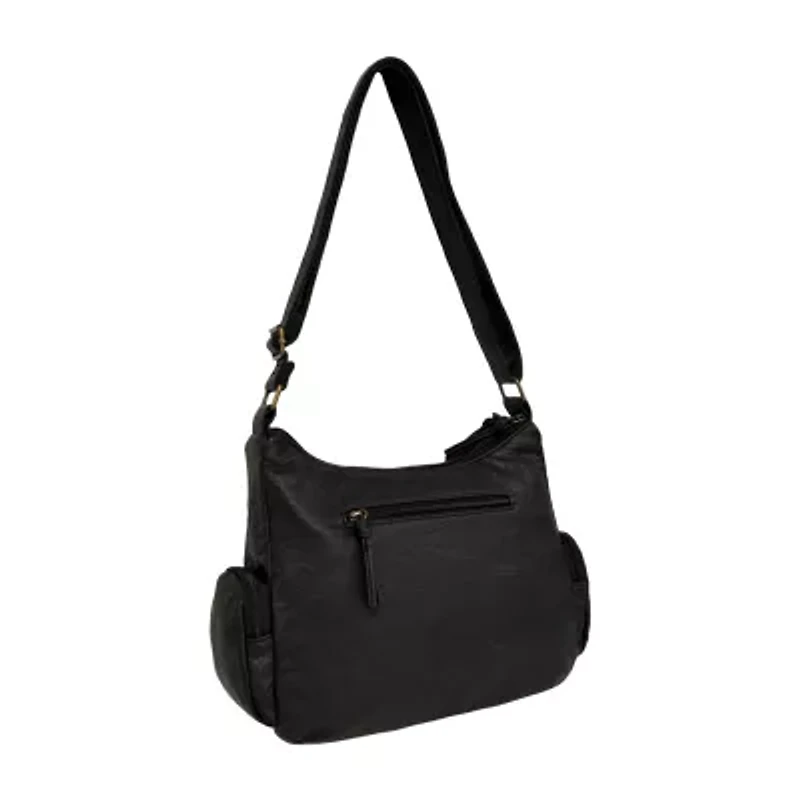 Bueno of California Elephant Large Washed Hobo Crossbody Bag