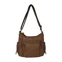 Bueno of California Elephant Large Washed Hobo Crossbody Bag