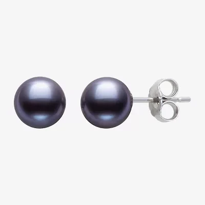 Limited Quantities! Cultured Akoya Pearl Sterling Silver 6mm Stud Earrings
