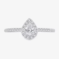 Womens 1/3 CT. T.W. Natural White Diamond 10K Gold Pear Engagement Ring