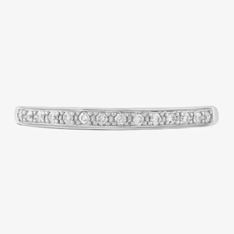 Womens Natural White Diamond 10K Gold Wedding Band