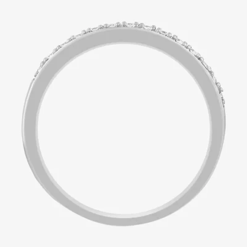 Womens Natural White Diamond 10K Gold Wedding Band