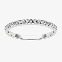 Womens 2MM 1/5 CT. Natural White Diamond 10K Gold Wedding Band