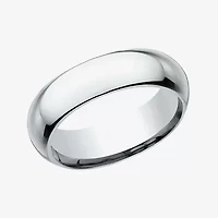 Mens 14K White Gold 6MM High Dome Comfort-Fit Wedding Band