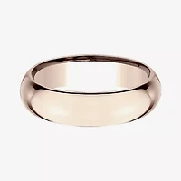Mens 14K White Gold 6MM High Dome Comfort-Fit Wedding Band
