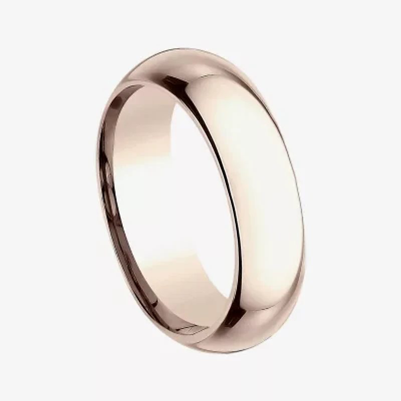 Mens 14K White Gold 6MM High Dome Comfort-Fit Wedding Band