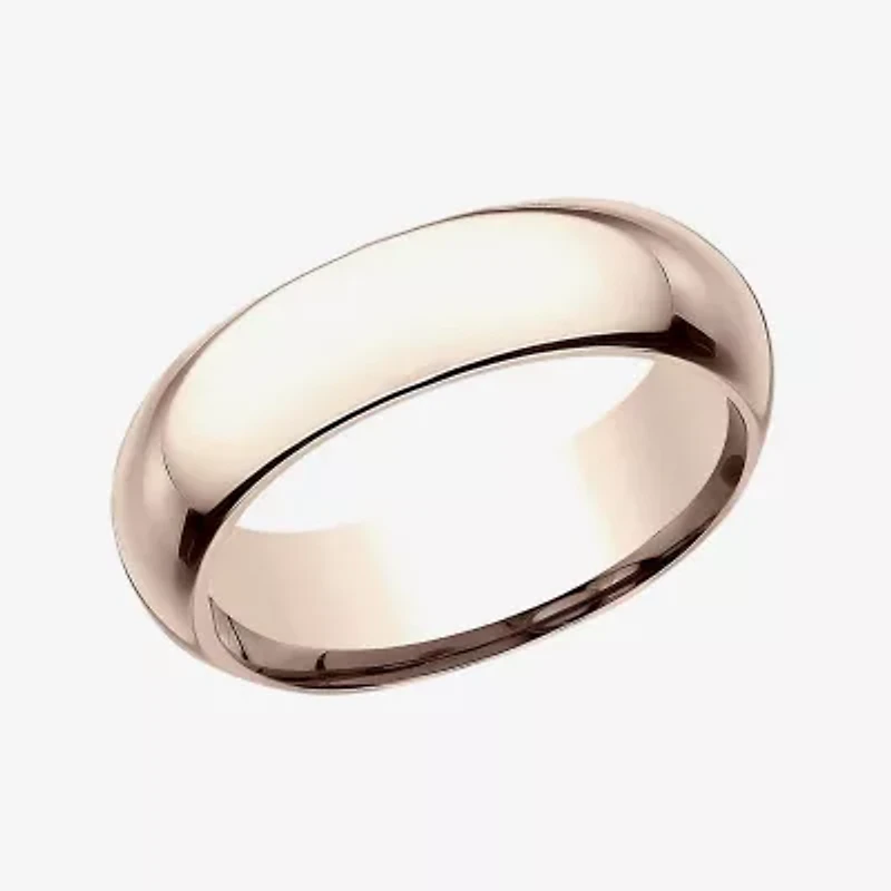 Mens 14K White Gold 6MM High Dome Comfort-Fit Wedding Band