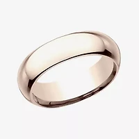 Mens 14K White Gold 6MM High Dome Comfort-Fit Wedding Band