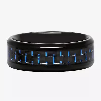 Mens 8MM Stainless Steel Wedding Band