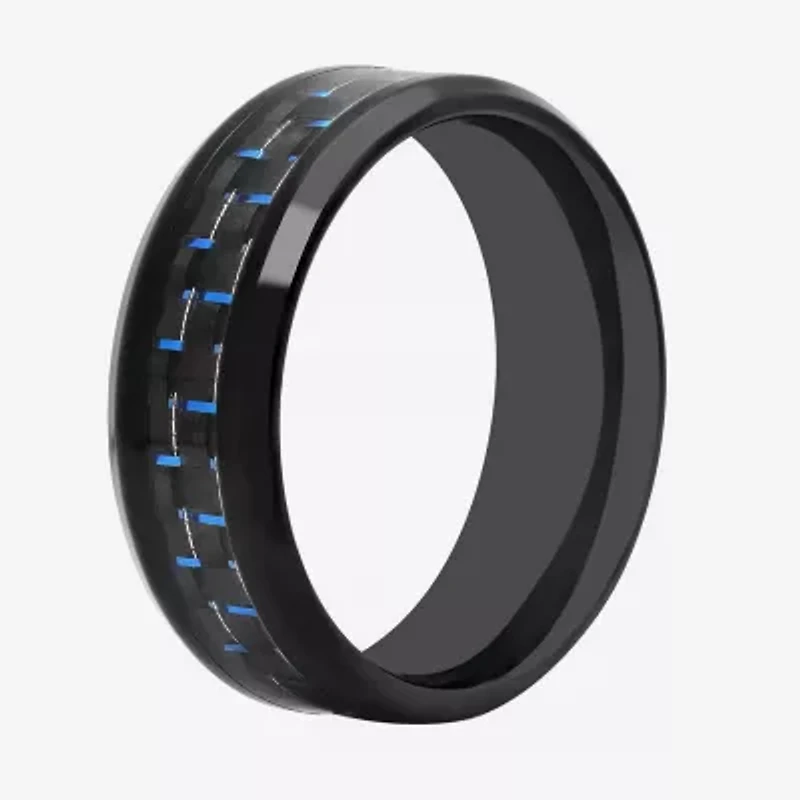 Mens 8MM Stainless Steel Wedding Band