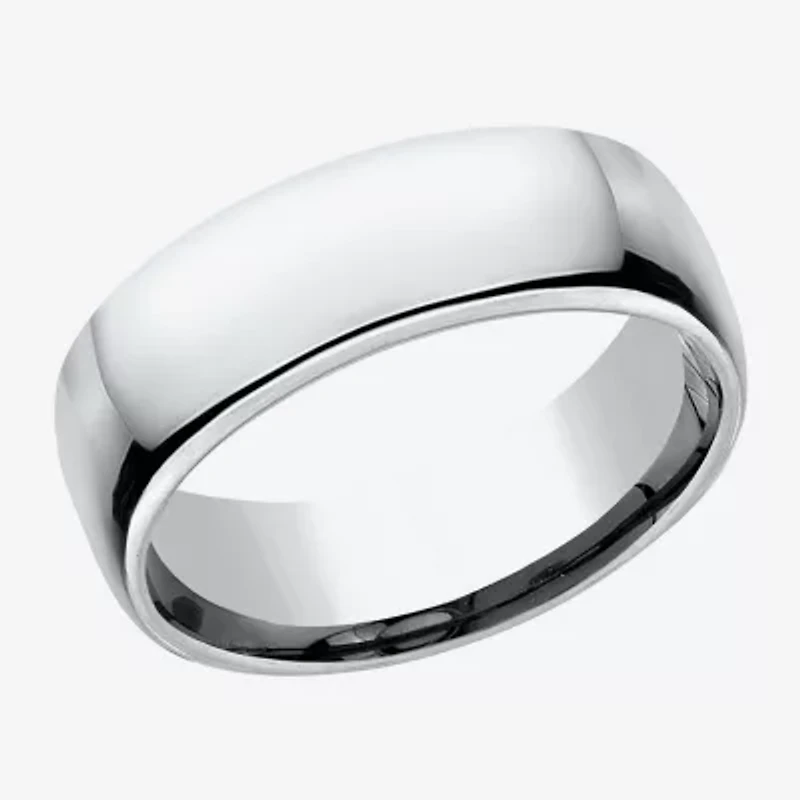 Unisex Adult 7.5MM 10K White Gold Wedding Band