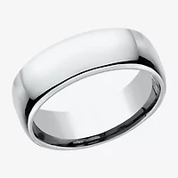 Unisex Adult 7.5MM 10K White Gold Wedding Band