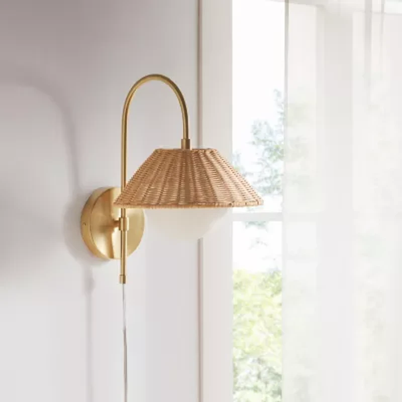 INK+IVY Laguna Rattan Weave Wall Sconce