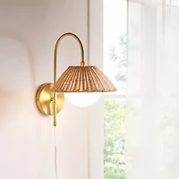INK+IVY Laguna Rattan Weave Wall Sconce