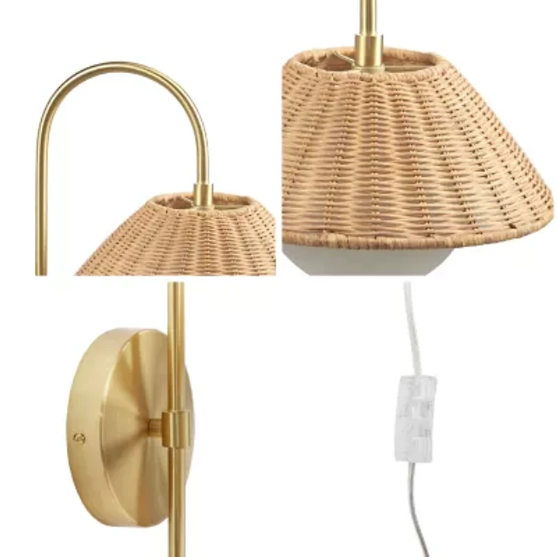INK+IVY Laguna Rattan Weave Wall Sconce