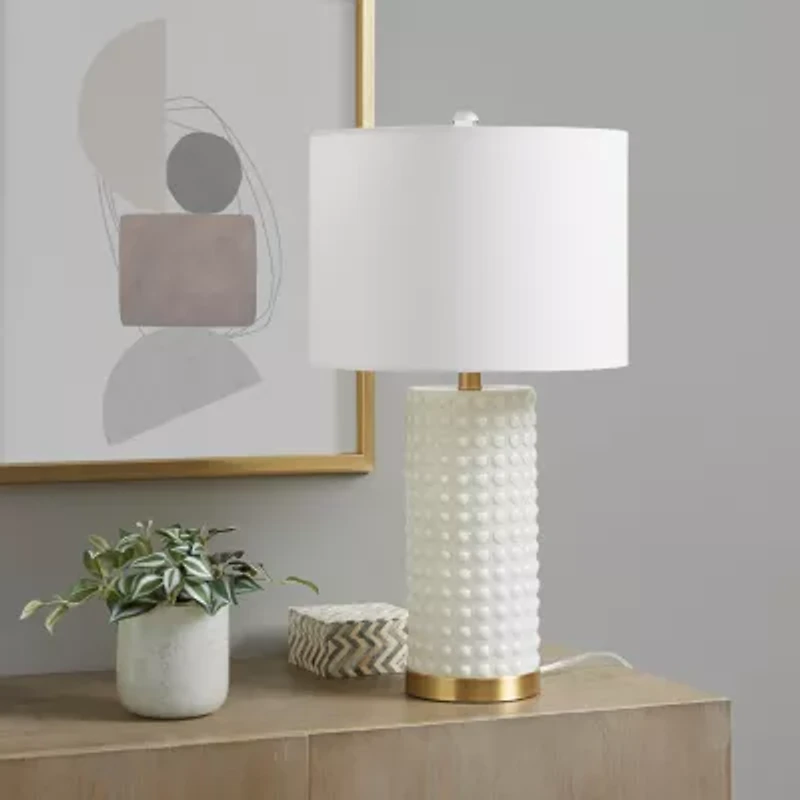 INK+IVY Grace Textured Dot Glass Table Lamp