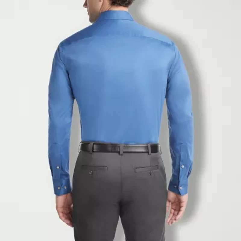 Van Heusen Slim Ultra Flex Mens Slim Fit Wrinkle Free Long Sleeve Dress Shirt