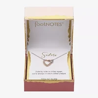 Footnotes Womens Cubic Zirconia Sterling Silver Heart 16 Inch Pendant Necklace