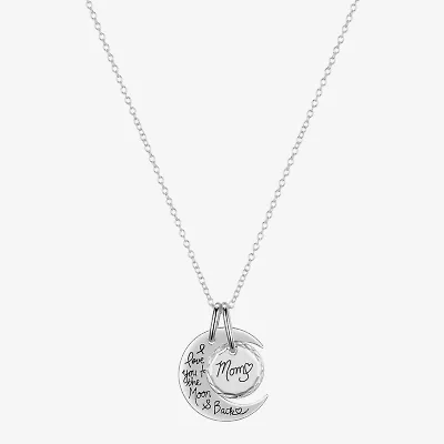 Footnotes Mom Womens Sterling Silver Moon 16 Inch Pendant Necklace