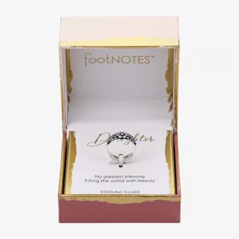 Footnotes Filigree Womens 7MM Sterling Silver Flower Band