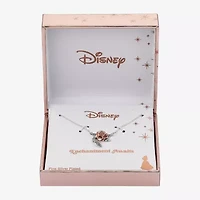 Disney Classics Womens Pure Silver Over Brass Flower 16 Inch Pendant Necklace