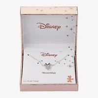 Disney Classics Pave Womens Cubic Zirconia Pure Silver Over Brass 16 Inch Pendant Necklace
