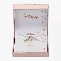 Disney Classics Charm Womens Cubic Zirconia Pure Silver Over Brass 16 Inch Pendant Necklace