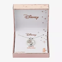 Disney Classics Shaker Womens Cubic Zirconia Pure Silver Over Brass Round 16 Inch Pendant Necklace