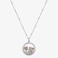 Disney Classics Shaker Womens Cubic Zirconia Pure Silver Over Brass Round 16 Inch Pendant Necklace