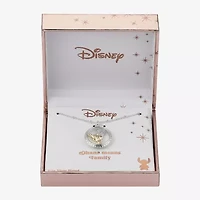 Disney Classics Ohana Shaker Womens Cubic Zirconia Pure Silver Over Brass Round 16 Inch Pendant Necklace