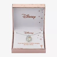 Disney Classics Dancing Womens Cubic Zirconia Pure Silver Over Brass Oval 16 Inch Pendant Necklace