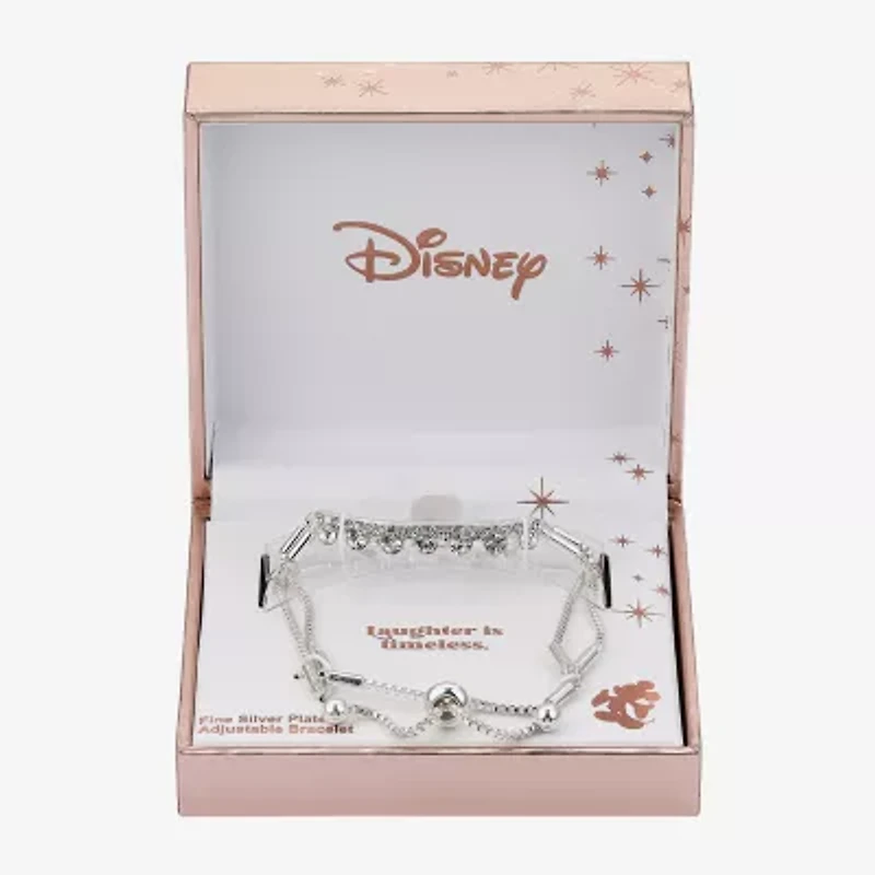 Disney Classics Womens Crystal Bar Mickey Mouse Bolo Bracelet