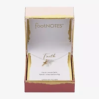 Footnotes Faith Charm Womens Cubic Zirconia Sterling Silver Cross 16 Inch Pendant Necklace