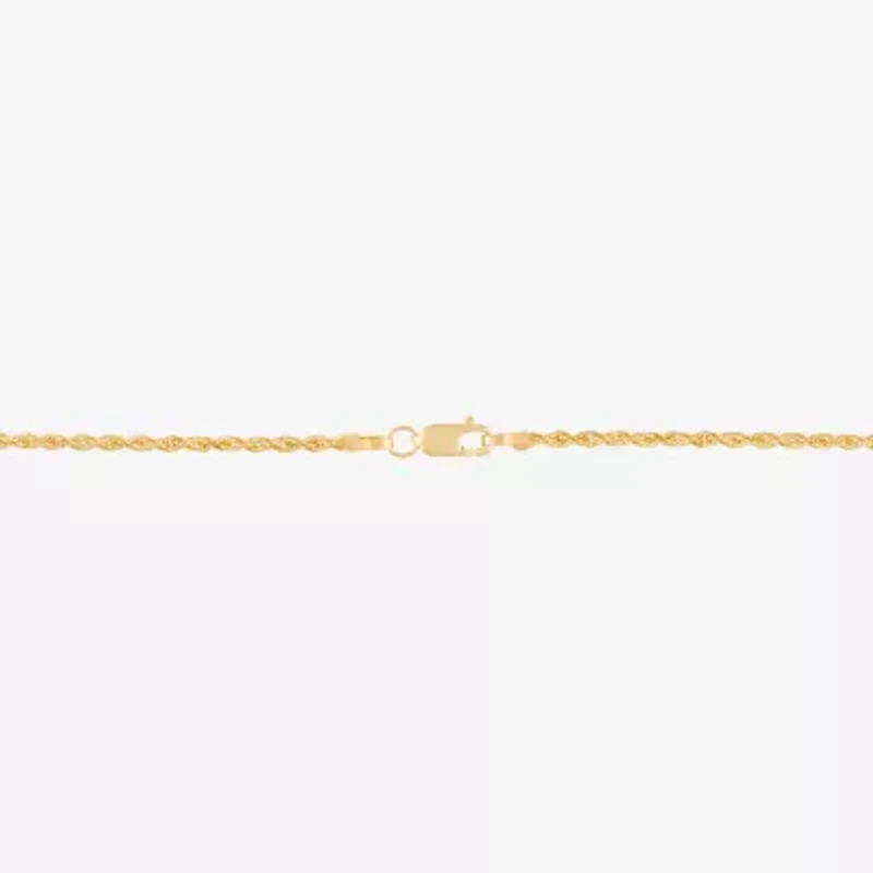 Womens 10K Gold 16 Inch Rope Chain Necklace