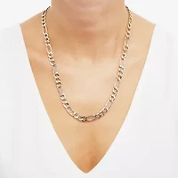 Made in Italy Mens 14K Gold 22 Inch Figaro Chain Necklace